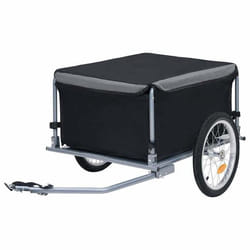 vidaXL Remorque de vélo noir et gris 65 kg - TU
