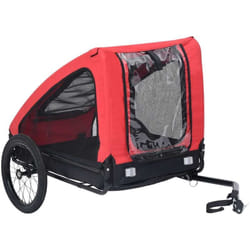 Vidaxl - Remorque de vélo pour animaux de compagnie rouge et noir