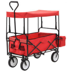 Vidaxl - Chariot à main pliable avec toit Acier Rouge