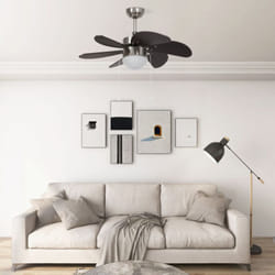 Vidaxl - Ventilateur de plafond avec lampe 76 cm Marron foncé