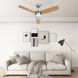Ventilateur de plafond lampe et télécommande 108cm Marron clair vidaXL