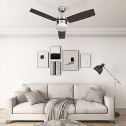 Ventilateur de plafond lampe et télécommande 108cm Marron foncé vidaXL