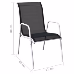 VidaXL 313070 chaise d'extérieur Terrace Acier Noir, Gris - Vue supplémentaire 7