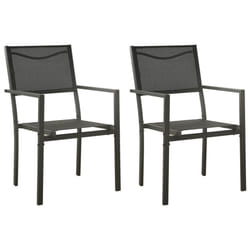 VidaXL 313077 chaise d'extérieur Terrace Acier, Textile Noir