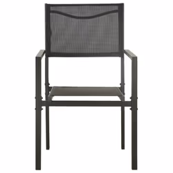 VidaXL 313077 chaise d'extérieur Terrace Acier, Textile Noir