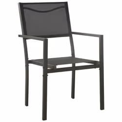 VidaXL 313078 chaise d'extérieur Terrace Acier, Textile Noir