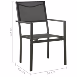 VidaXL 313078 chaise d'extérieur Terrace Acier, Textile Noir - Vue supplémentaire 8