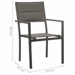 VidaXL 313079 chaise d'extérieur Terrace Acier, Textile Gris - Vue supplémentaire 8