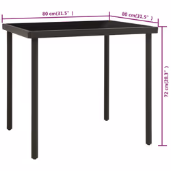 VidaXL 313092 table de jardin Noir, Anthracite