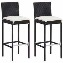 VidaXL 313435, Terrace, Siège rembourré, Polyester, Polyuréthane, Acier, Noir, Crème, 400 mm, 440 mm