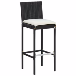 VidaXL 313435 chaise d'extérieur Terrace Siège rembourré Polyester, Polyuréthane, Acier Noir, Crème