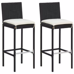 VidaXL 313437, Terrace, Siège rembourré, Polyester, Polyuréthane, Acier, Noir, Crème, 400 mm, 440 mm