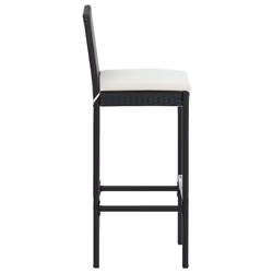 VidaXL 313437 chaise d'extérieur Terrace Siège rembourré Polyester, Polyuréthane, Acier Noir, Crème - Vue supplémentaire 5