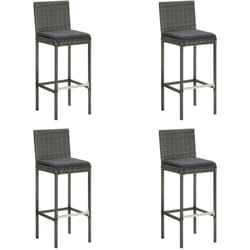 Vidaxl - Tabourets de bar de jardin et coussins lot de 4 résine tressée