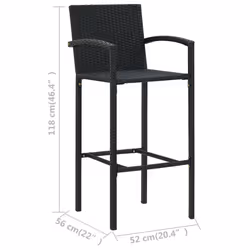 VidaXL 313455 chaise d'extérieur Terrace Polyuréthane, Acier Noir - Vue supplémentaire 8