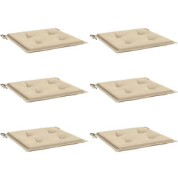 Vidaxl - Coussins de chaise jardin lot de 6 beige 40x40x4cm tissu oxford