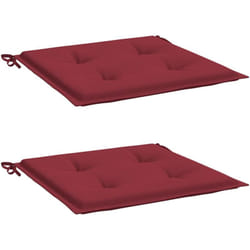 Coussins de chaise de jardin lot de 2 rouge bordeaux 40x40x4 cm Vidaxl