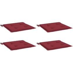 Coussins de chaise de jardin lot de 4 rouge bordeaux 40x40x4 cm Vidaxl