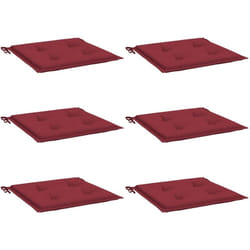 Coussins de chaise de jardin lot de 6 rouge bordeaux 40x40x4 cm Vidaxl
