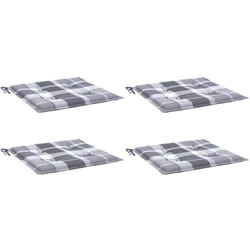 Vidaxl - Coussins de chaise de jardin lot de 4 carreaux gris 40x40x3 cm