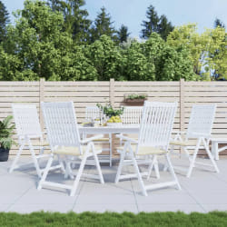 VidaXL Coussins de chaise - Lot de 6 - Crème