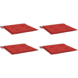Coussins de chaise jardin lot de 4 rouge 50x50x4cm tissu oxford Vidaxl