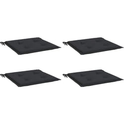 Coussins de chaise jardin lot de 4 noir 50x50x4 cm tissu oxford vidaXL