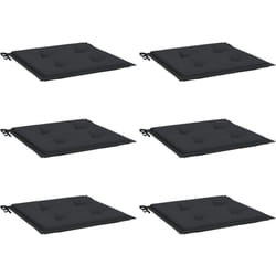 Coussins de chaise jardin lot de 6 noir 50x50x3 cm tissu oxford Vidaxl