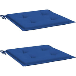 Coussins de chaise de jardin lot de 2 bleu royal 50x50x4 cm Vidaxl