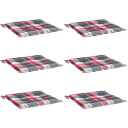 Vidaxl - Coussins de chaise de jardin lot de 6 carreaux rouges 50x50x3cm