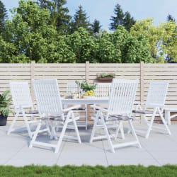vidaXL Coussins de chaise de jardin lot de 6 carreaux gris 50x50x3 cm