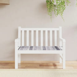 vidaXL Coussin de banc de jardin motif à carreaux gris 120x50x4 cm