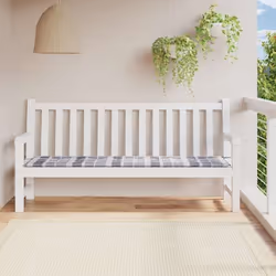 vidaXL Coussin de banc de jardin motif à carreaux gris 200x50x4 cm