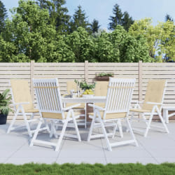 vidaXL Coussins jardin dossier haut - Lot de 6 beige