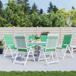 VidaXL Coussins de chaise à dossier haut - Lot de 6 vert