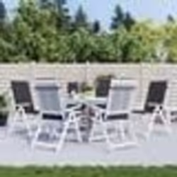 vidaXL Coussins de chaise de jardin à dossier haut lot de 6 noir tissu 314111