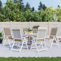 vidaXL Coussins de chaise jardin dossier haut lot de 6 - Taupe