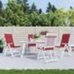 vidaXL Coussins de chaise de jardin à dossier haut lot de 4 bordeaux 314114