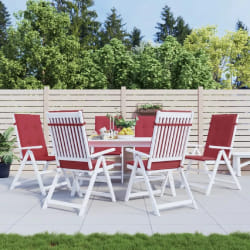 vidaXL Coussins jardin haut dossiers - Lot de 6 bordeaux