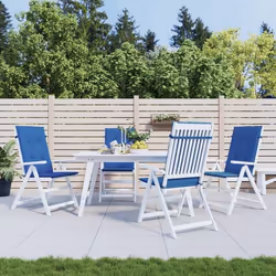 vidaXL Coussins de chaise de jardin à dossier haut lot de 4 bleu royal 314117