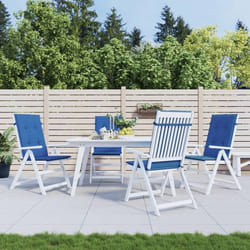 vidaXL Coussins de chaise de jardin à dossier haut lot de 4 bleu royal 314117