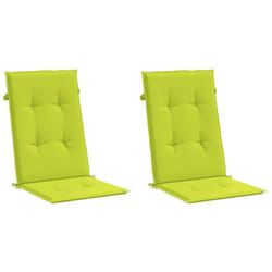Coussins de chaise de jardin à dossier haut lot de 2 vert vif Vidaxl