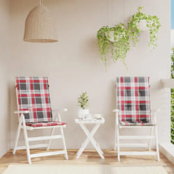vidaXL Coussins dossier haut lot de 2 - Carreaux rouges