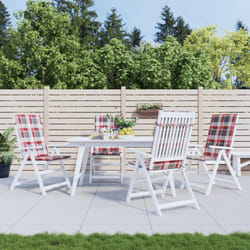 Vidaxl - Coussins de chaise jardin dossier haut lot de 4 carreaux rouges