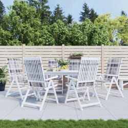 vidaXL Coussins de chaise jardin - Carreaux gris