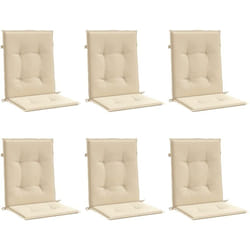 Vidaxl - Coussins de chaise de jardin à dossier bas lot de 6 beige