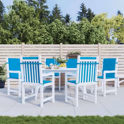 vidaXL Coussins de chaise de jardin à dossier bas lot de 6 bleu 314135
