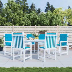 vidaXL Coussins de chaise de jardin à dossier bas lot de 6 bleu 314135