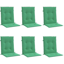 Vidaxl - Coussins de chaise de jardin à dossier bas lot de 6 vert