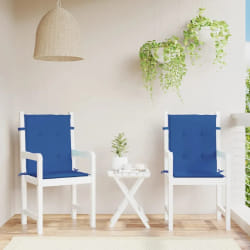 vidaXL Coussins de chaise à dossier bas - Bleu Royal